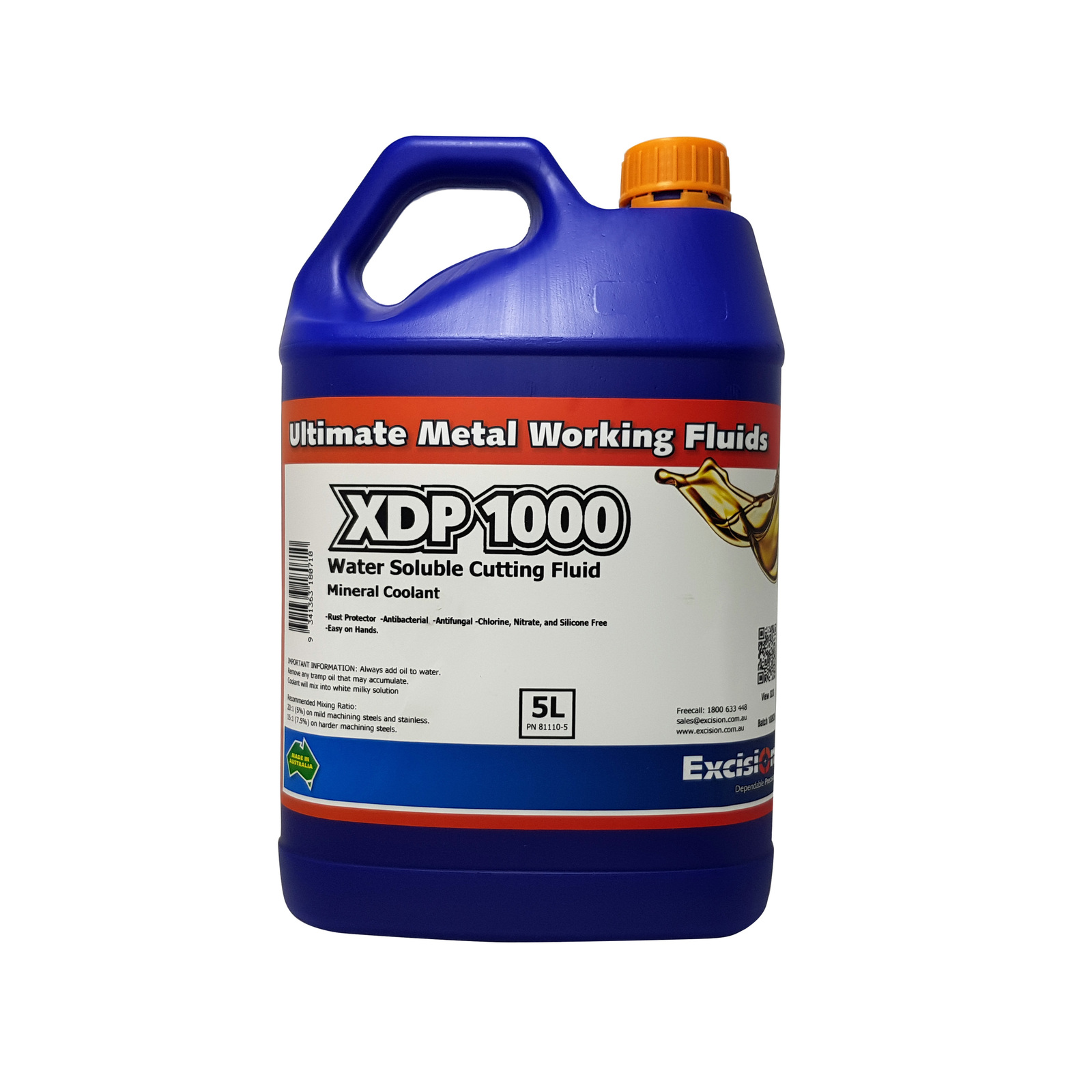 81110-5 XDP1000 CUTTING FLUID - 5 LITRE Water Soluble Cutting Fluid For Bandsaw