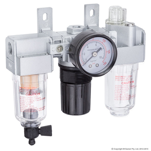 THBC202 Min Control Unit 1/4" Filter Regulator and Lubricator